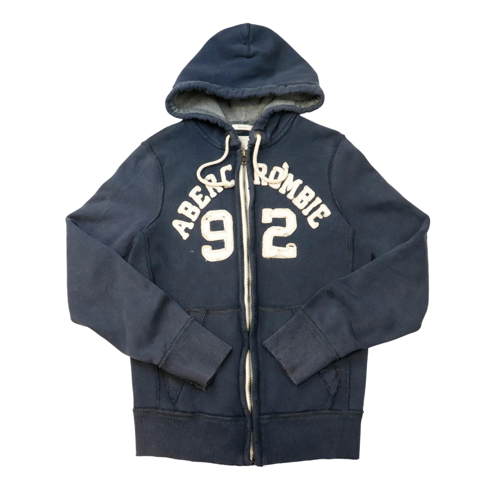 Vintage Abercrombie 92 Navy ZIP Up Hoodie Size S